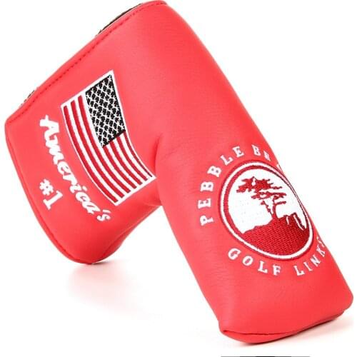 New USA American #1 Flag Long LifeTree Premium Leather Golf Head Covers for Blade Putter