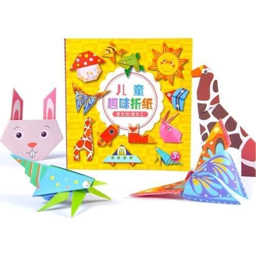 New 108 Pcs Children Origami Book Cute Animals Pattern 3D Puzzle DIY Handmade 3D Origami Guide Book