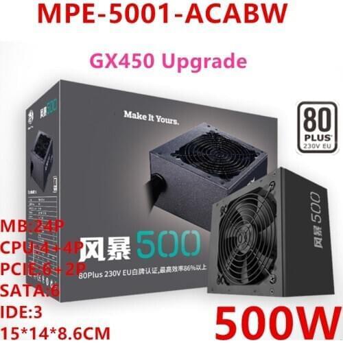 New PSU For Cooler Master Brand Storm 500 RTX2060 1660 80plus EU Silent Mainframe Power Supply 500W Power Supply MPE-5001-ACABW