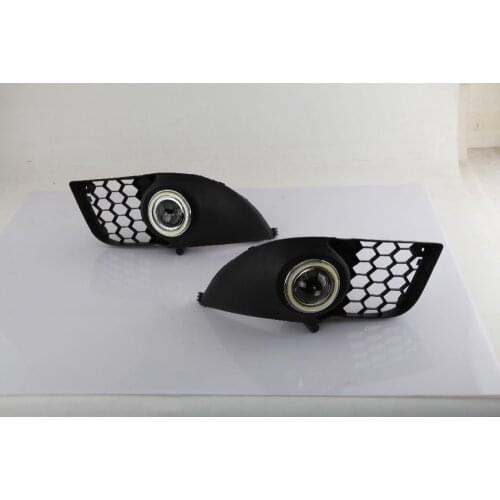 Osmrk led DRL COB angel eye (5 colors) + halogen fog lamp + projector lens + fog lamp cover for MITSUBISHI Lancer LX EX, 2pcs