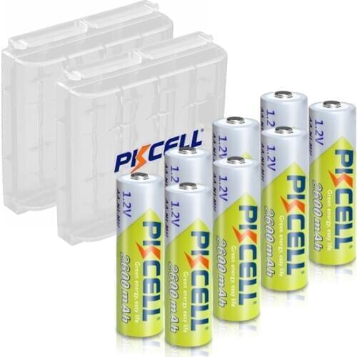 8PCS AA 2300mah-2600mAh Rechargeable batteries 1.2V NI-MH AA battery and 2pcs battery box holder for Camera Flashlight Toy