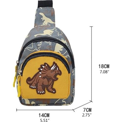 Portable Childrens Shoulder Bag Boys Girls Lovely Dinosaur Chest Bag Fashion Crossbody Phone Pouch for Kids