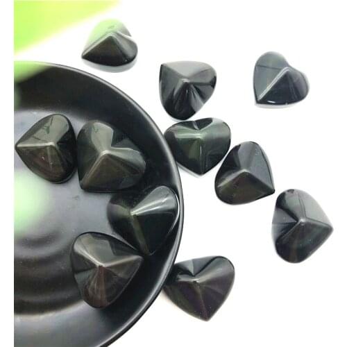 Drop Shipping 1PC Natural Colorful Rainbow Obsidian Heart Shape Healing Crystals Very Beautiful Natural Stones and Crystals