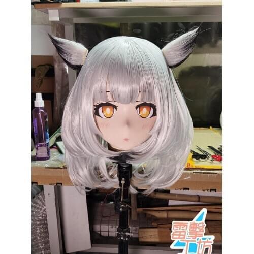 RAIGEKI 168) Silicone Head Mask Halloween Cosplay Cross Dressing BJD DOLL Comiket Cartoon Character Anime Cosplay Kigurumi Mask