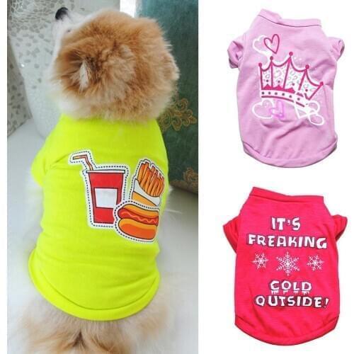 Pet Dog Puppy Burger Snowflake Crown Vest Soft Costume T-shirt Christmas Apparel