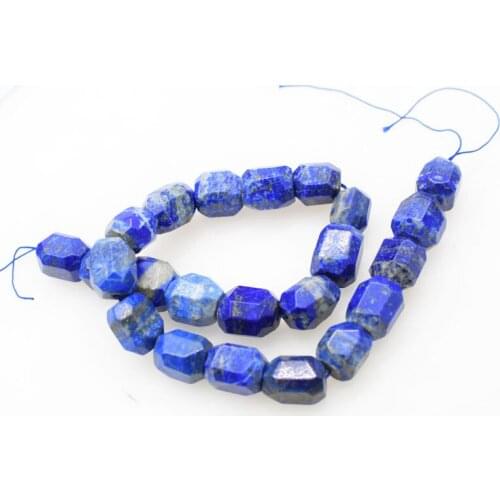 Loose beads blue lapis lazuli baroque faceted 12*16mm for DIY jewelry making FPPJ wholesale beads nature