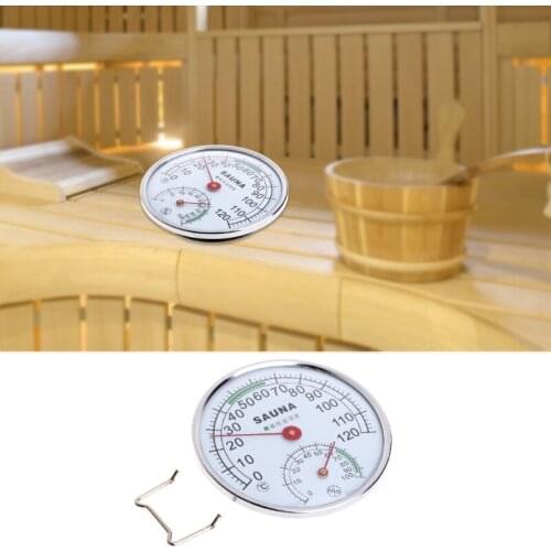 203F Stainless Steel Thermometer Hygrometer for Sauna Room Temperature Humidity Meter
