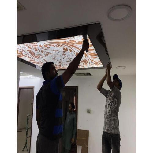 Shengxi Abstract Arabic Elements UV Printing stretch ceiling film for home decoration