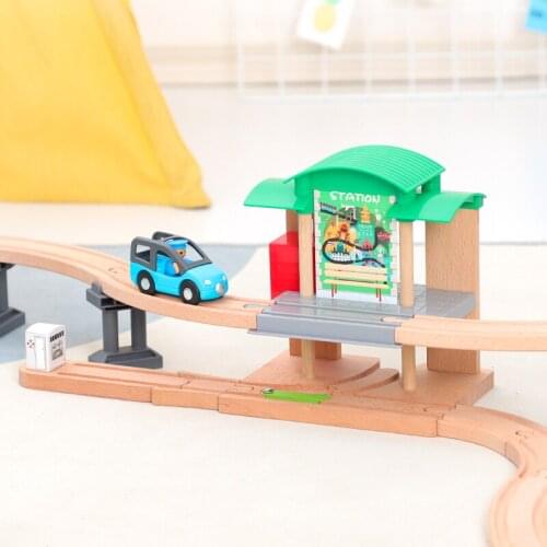 High Speed Rail EMU Bus Passenger Car Station Platform Scene Childrens Building Model Rail Toys Educational Childrens Toy Gift