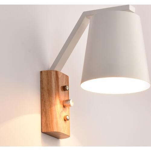Japanese Modern Wooden Iron Wall Lamps Sconces Living Room Restaurant Bedroom Decorative Wall Lights Lamparas Home E27 XUYIMING