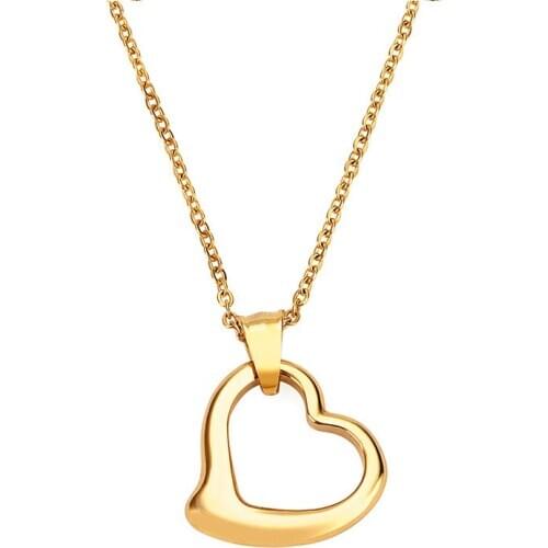 Japanese and Korean popular simple titanium steel jewelry simple love necklace