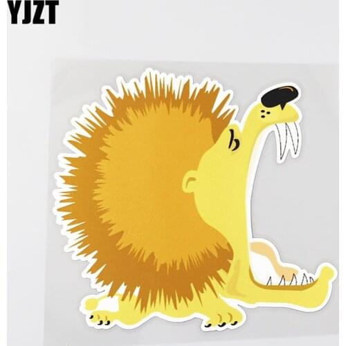YJZT 14.7CM*14CM The fierce mouth of the lion is open Animals Car Sticker PVC 12A-0142