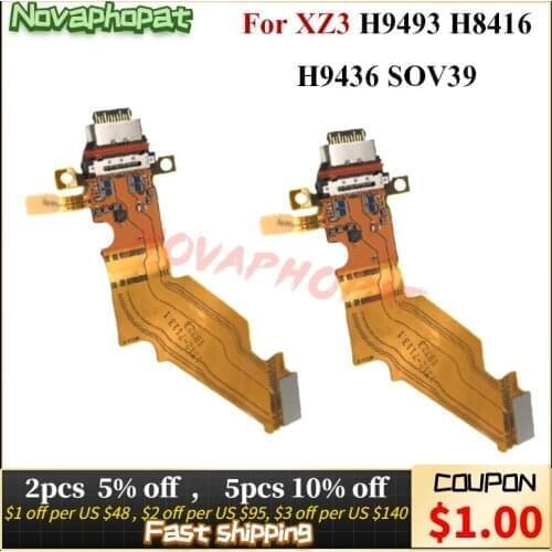 Novaphopat For Sony Xperia XZ3 H9493 H8416 H9436 SOV39 USB Dock Charging Port Type-C Plug Charger Connector Flex Cable Board