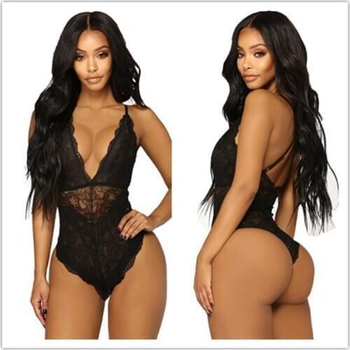 Summer Womens Sexy Bodysuit Underwear Deep V Neck Lace Bra Babydoll Underwear Nightwear Apparel
