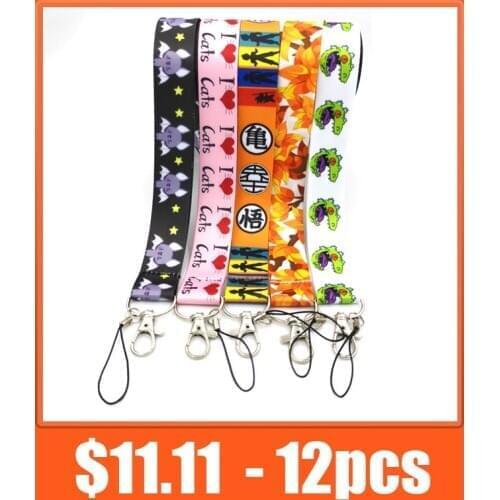 11.11 Big sale listing lanyard 12pcs phone keychain decorations
