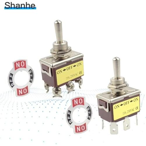 3 Positions 6pin Self-Reset momentary toggle switch (ON) OFF (ON) 15A 250VAC 12MM