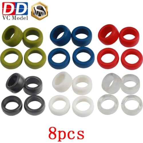 8 Pieces(2Sets) DD 1/32 Scale Mini 4WD Car Tires Red/Green/Blue/White/Orange/Purple TEP Tyre DASH Model Spare Parts