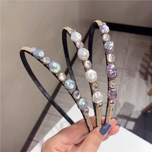 Baroque High grade colorful pearls Hair Hoop Headband Hairband for Women Girls elegant sweet Hair Band Hair Accessories