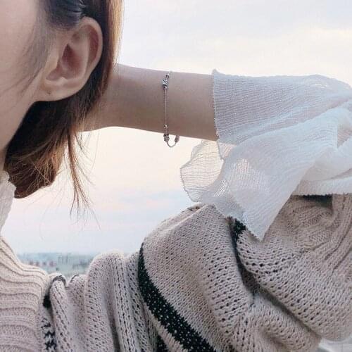 Round Transfer Bead Bracelet For Women Adjustable Simple Square Chain Charm New Trendy Korean Fashion Hot Lady Jewelry BOYULIGE