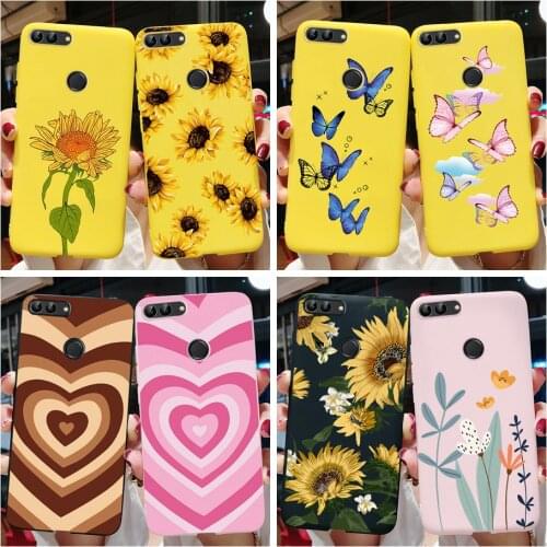 For Huawei Y9 2018 Case Transparent Painting Soft TPU Silicon Back Covers for huawei y9 2018 Fundas Bumper Clear Cute Phone Case