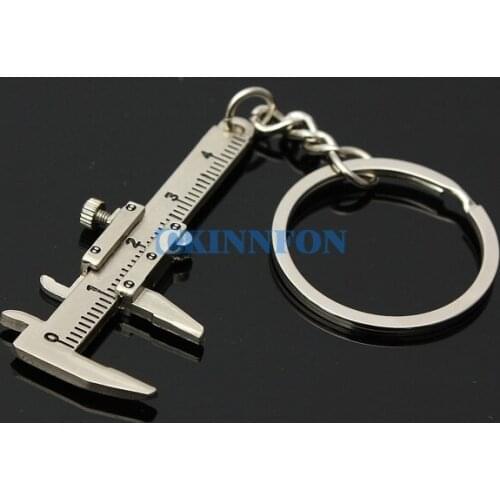 DHL 200PCS Special Simulation Model Slide Ruler Vernier Caliper Key Chain Keyring 3D