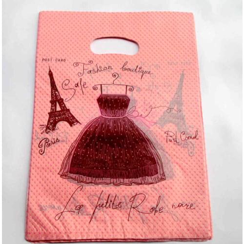 Hot 100pcs/lot 2017 Hot Sale New Style Bags Wholesale dress With primer Mini Plastic Gift Bags 25*20cm154067