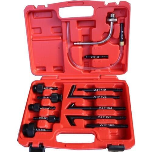 Good quality!Transmission Oil Refilling Refill Tool Kit 13Pcs Oil Filling Adaptor Set CVT Transmission Service Adapter