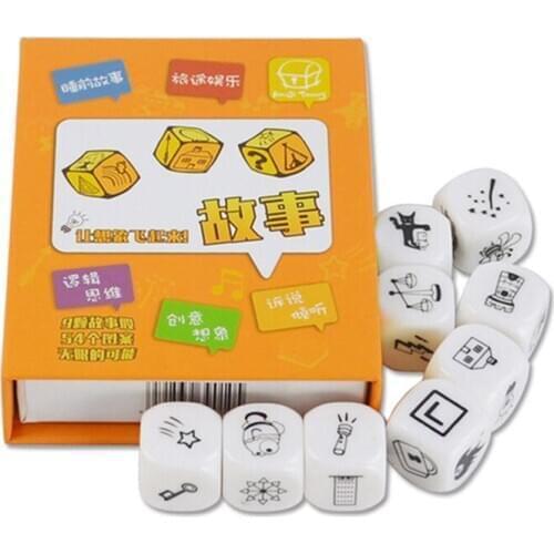 Toy Dice DIY Telling Story Dice Set Puzzle Board Game Family Party Games Friends Parents with Children Toys for Kids