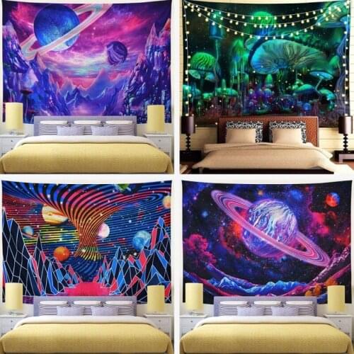 Illusory Art Tapestry Mysterious Celestial Meditation Psychedelic Runes Art mushroom Wall Carpet Home Dorm for Living Room Decor