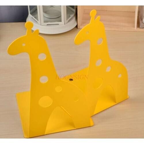 2pcs Stationery cartoon fawn metal bookend cute animal book stand isolated shelf bookend