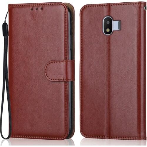 Flip Leather Case on For Samsung Galaxy J4 2018 Case J400 Wallet Case for On Samsung J4 2018 Back Cover Luxury Phone Bag