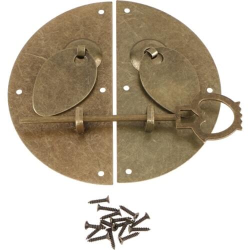 Antique Style Iron Metal Door Knocking Cabinet Pull Latch Lock Furniture Hardware