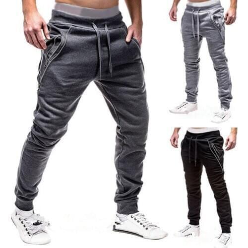 2021 New Men Joggers Fashion Zipper Male Trousers Casual Pants Mens Sweatpants Black/Gray Fitness Sport Jogger Pants MY334