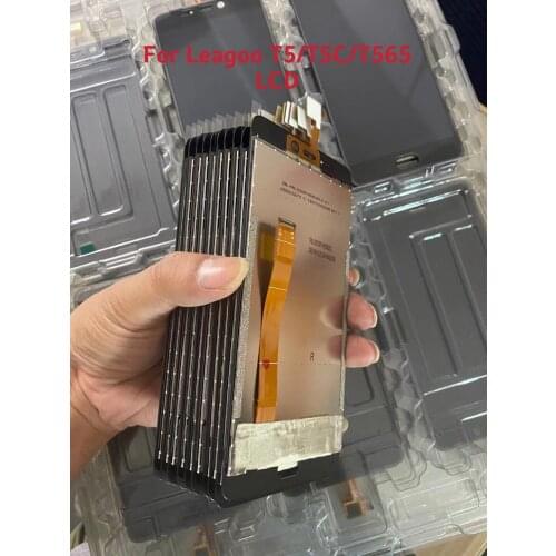 Wholesale Price 10 PCS/Lot LCD Replacement For LEAGOO T5 T5C LCD Touch Screen Full Assembly Parts With Free Shipping Cost