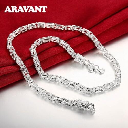 925 Sterling Silver Chain Link Necklace For Men Female Fashion Jewelry Accessories
