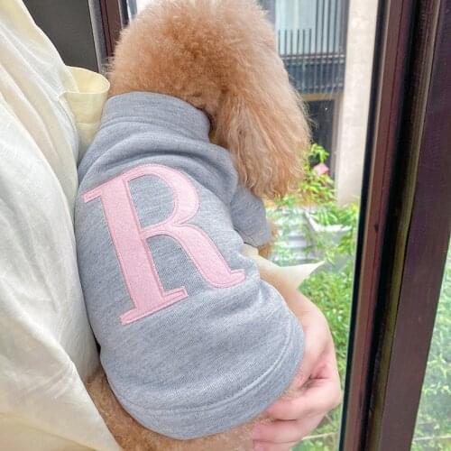 Cute Letter "R" Print Small Dog Coat Winter Warm Pet Clothes for Chihuahua Sweatshirt Puppy Cat Pullover Dogs Pets Clothing