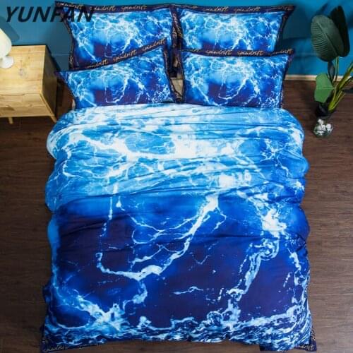 Ocean Bedding Set Cool 3D Print Duvet Cover Set 3pcs Twin Queen King double Size Bed Cover blue luxury quilt cover bedclothes