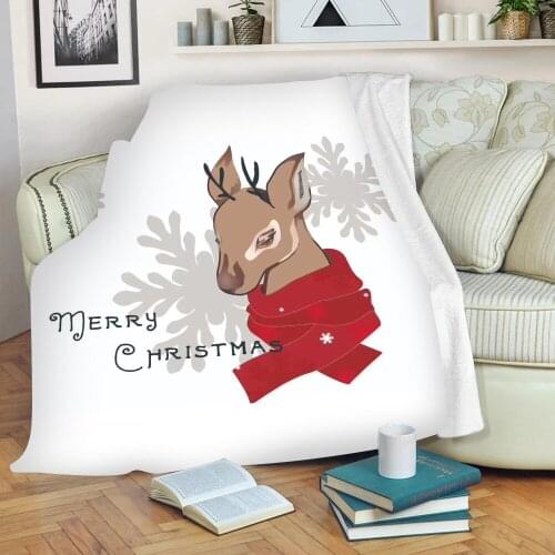 Super Soft Warm Winter Christmas Blanket Red Santa Sherpa Fleece Throw Blanket Bed Cover Bedspread Childrens Kids Adult Sofa Car