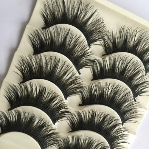 Popular 5 Pairs/set Beauty Thick Long eyelashes Makeup False Eyelashes Black Nautral Handmade Eye Lashes Extension