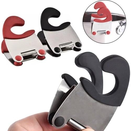 Portable Spatula Spoon Holder Pot Side Clips Spoon Holder Rubber Anti-scalding Clip Anti-hot Spoon Clips Holders Kitchen Gadget