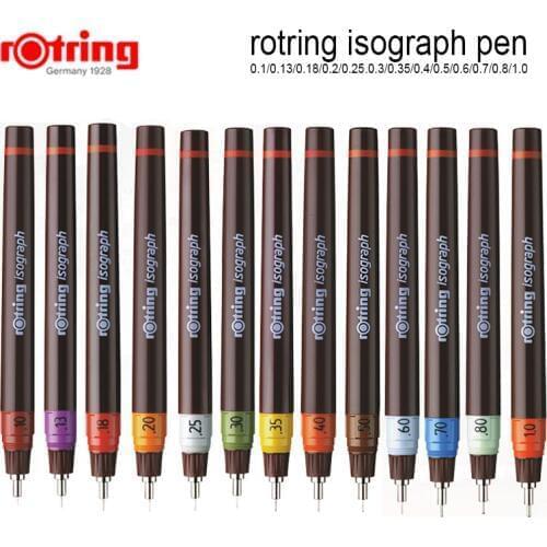 ROtring Isograph pen 0.1mm-1.0mm porous-point pens drawing design Pen 1Piece