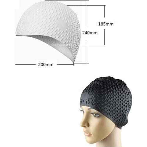 Silicone Waterproof Swimming Caps Protect Ears Long Hair Sports Swim Pool Hat Swimming Cap For Men & Women Adults