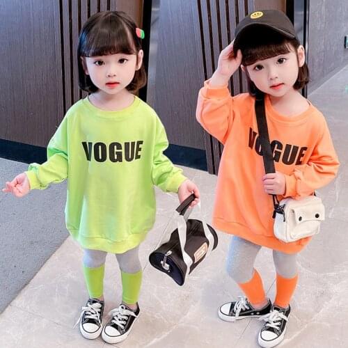 Girls Clothes Letter Sweatshirt + Leggings Girls Clothing Patchwork Girls Tracksuit Casual Style Kid Clothes