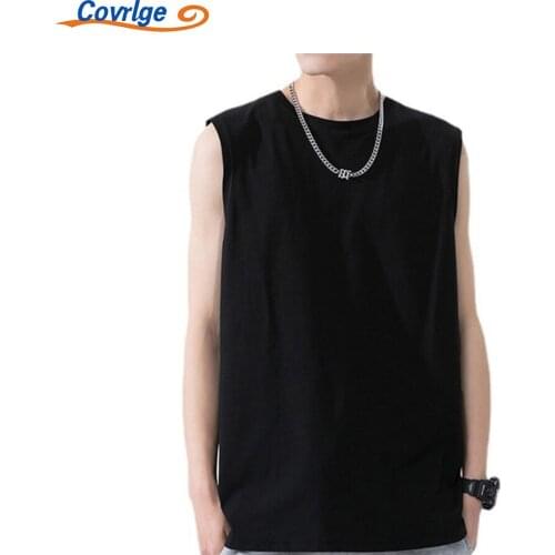 Covrlge Sports Vest Multicolor Trend Wild Waistcoat Comfortable Loose Breathable Mens Tank Summer Daily Casual Top MBS008