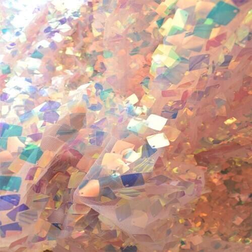 45*130cm Gradient Sequins Fabric Mermaid Skirt Sequins Cloth Wedding Decoration Shooting Background Dress Stage Costume Clothin