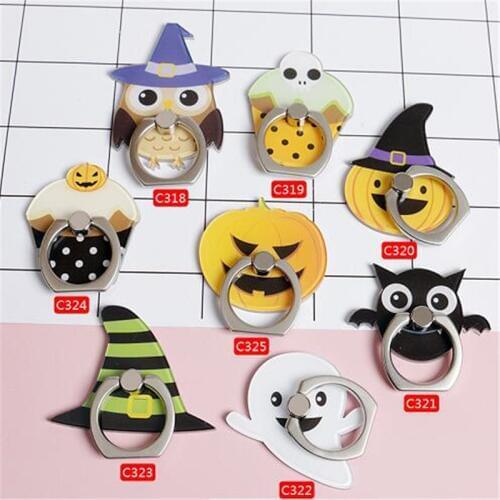 UVR Pumpkin Owl Bat Cake Finger Ring Smartphone Stand Holder Phone Holder Stand For iPhone Xiaomi Acrylic All SmartPhone
