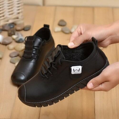 Womens Shoes 2021 Winter New Style Womens Cotton Shoes Plus Velvet Warmth PU Sports Cotton Shoes Ladies Casual Cotton Shoes