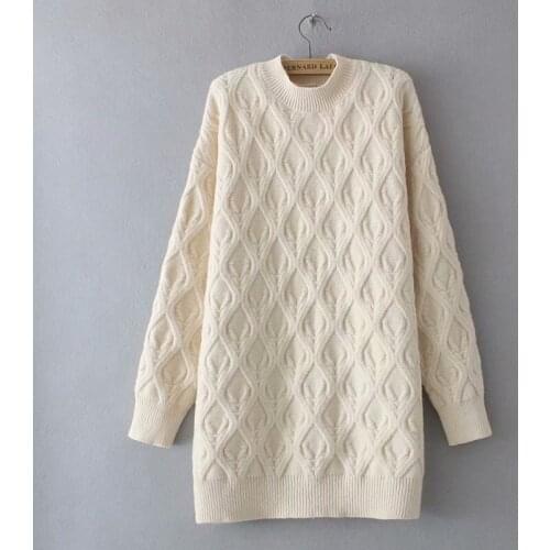 Womens oversize sweater winter 2021 plus size women clothing O-Neck criss-cross loose knit Top female solid color Women jumper