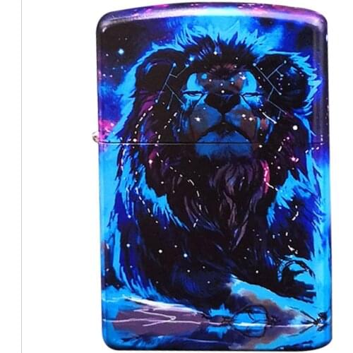 ZORRO starry sky lion color printing Kerosene gasoline petroleum oil cigarette lighter Classical grinding wheel igniter men gift