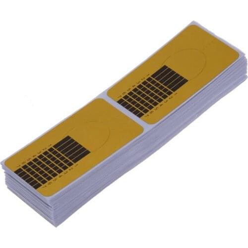 100PCS Nail Art Tips Golden Extension Forms Guide DIY Tool Acrylic UV Gel